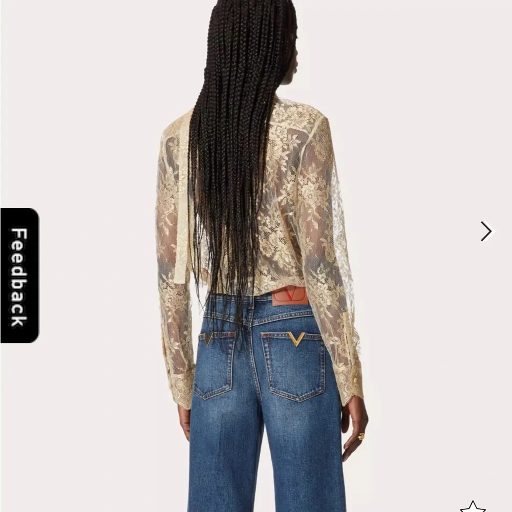 NWT VALENTINO gold lace blouse size 40 small - Picture 3 of 7